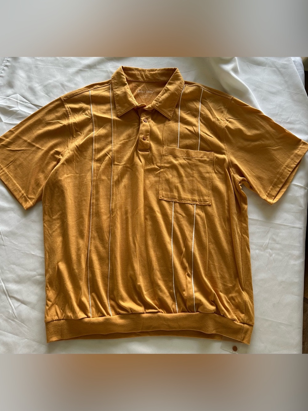 Men's Mustard Polo with Chest Pocket VTG-